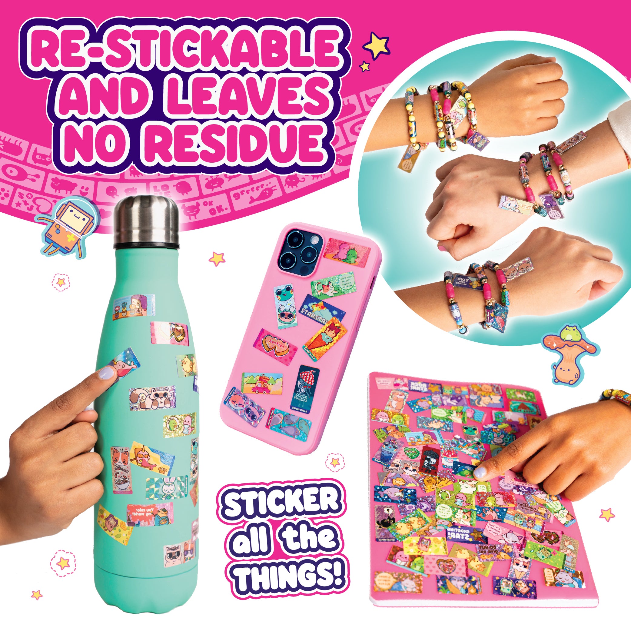 Sticki Rolls Sticki Book - Wearable & Shareable Sticker Bracelet + Collection Sticki Book - Image 5
